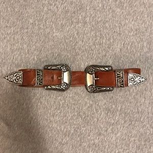 Double Buckle belt- GENUINE leather